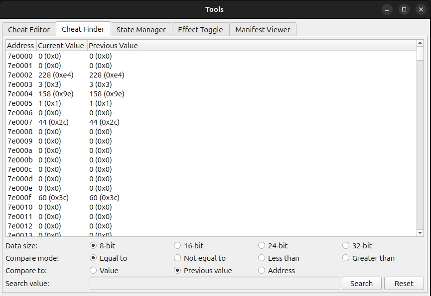 Cheat finder screenshot